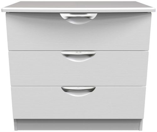 Flora White 3 Drawer Small Chest