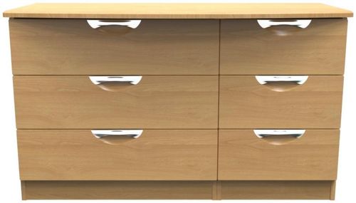 Flora Oak Effect 6 Drawer Midi Dresser