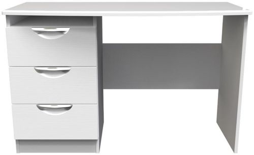 Flora White 3 Drawer Desk