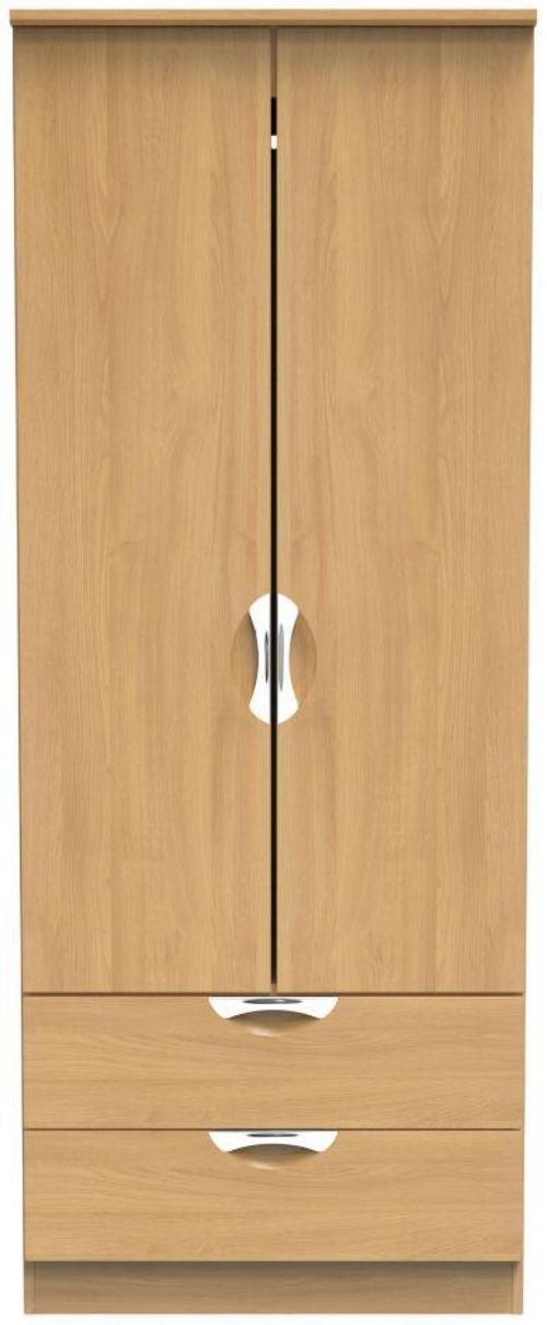 Flora Oak Effect 2 Door 2 Drawer Double Wardrobe