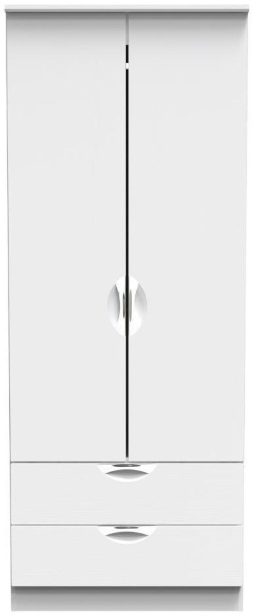 Flora White 2 Door 2 Drawer Double Wardrobe