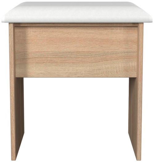 Milan Oak Effect Padded Dressing Stool