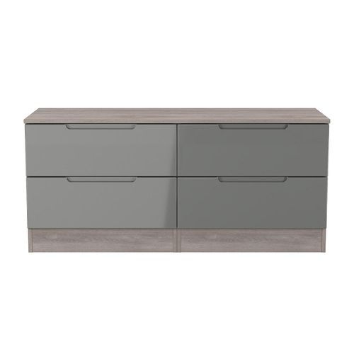 Milan Grey Gloss and Grey Oak Bed Box