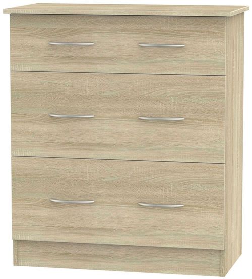 Avon Oak Effect 3 Drawer Deep Chest