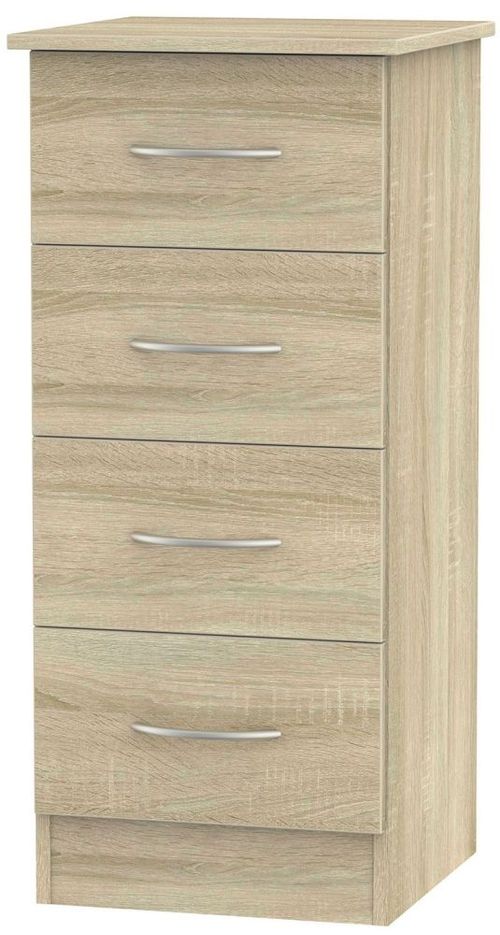 Avon Oak Effect 4 Drawer Narrow Chest