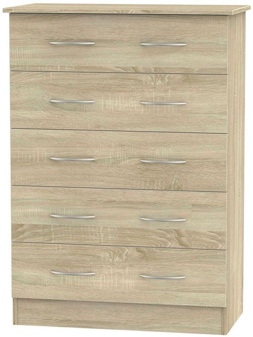 Avon Oak Effect 5 Drawer Chest