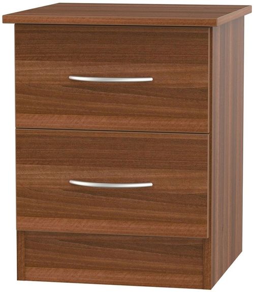 Avon Walnut Effect 2 Drawer Bedside Cabinet