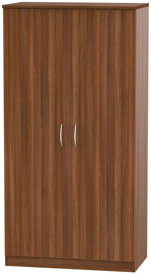 Avon Walnut Effect 2 Door Plain Wardrobe - H 182.5cm