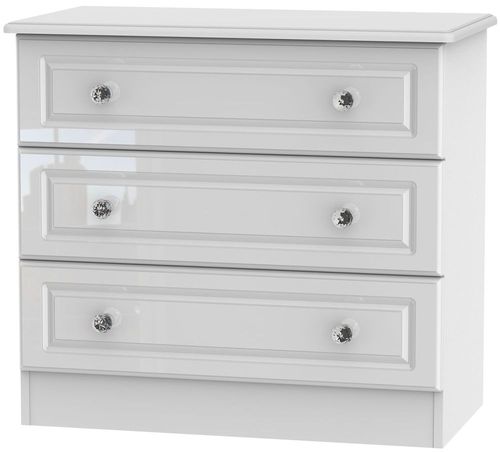 Balmoral White Gloss 3 Drawer Small Chest