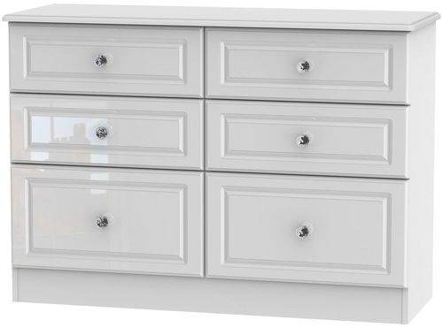 Balmoral White Gloss 6 Drawer Midi Chest