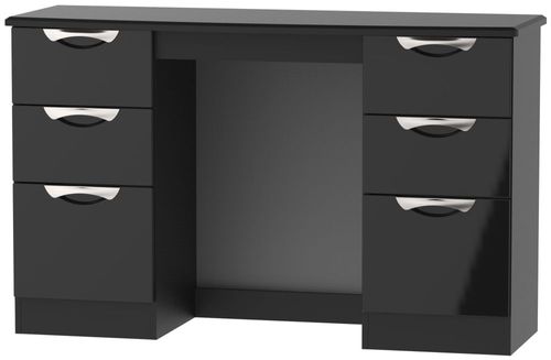 Camden Black Gloss 6 Drawer Double Dressing Table