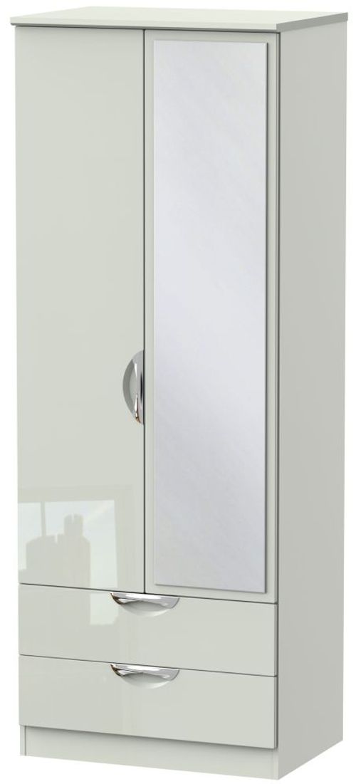 Camden Cashmere 2 Door Tall Combi Wardrobe - 1 Mirror