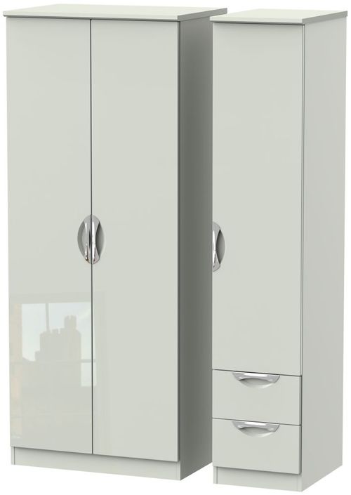 Camden Cashmere 3 Door Triple Wardrobe - RHF 2 Drawers