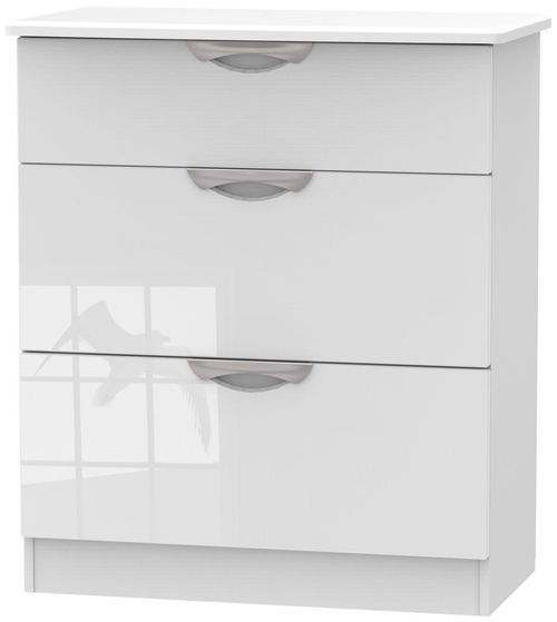 Camden White Gloss 3 Drawer Deep Chest