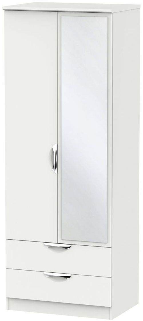 Camden Grey 2 Door Tall Combi Wardrobe - 1 Mirror