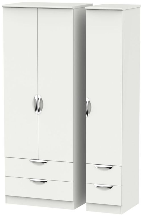 Camden Grey 3 Door Tall Triple Wardrobe - 4 Drawers