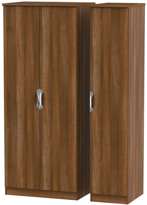 Camden Walnut Effect 3 Door Triple Wardrobe