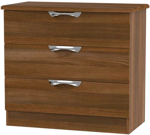 Camden Walnut Effect 3 Drawer Small Chest