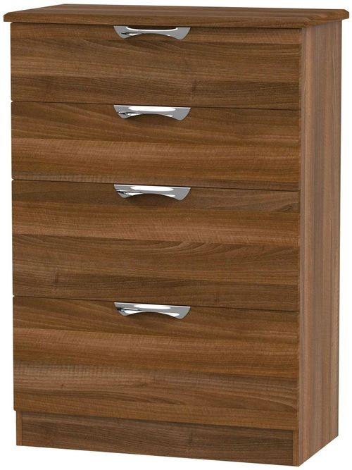 Camden Walnut Effect 4 Drawer Deep Chest