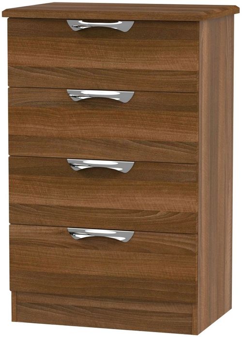 Camden Walnut Effect 4 Drawer Midi Chest