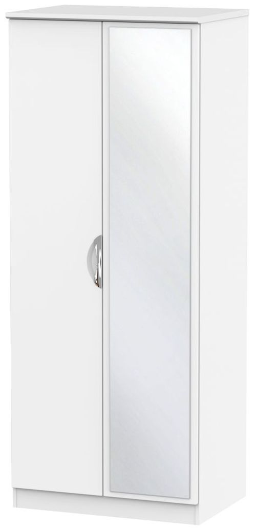 Camden White Matt 2 Door Wardrobe - 1 Mirror