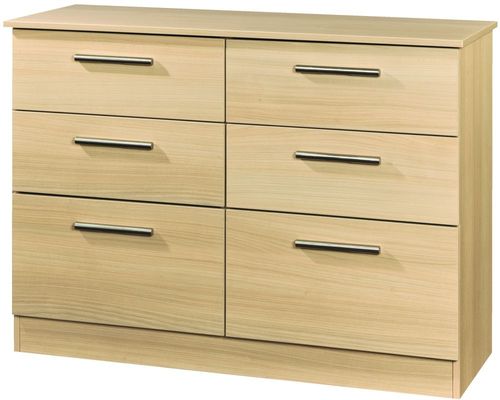 Contrast Elm Wood 6 Drawer Midi Chest