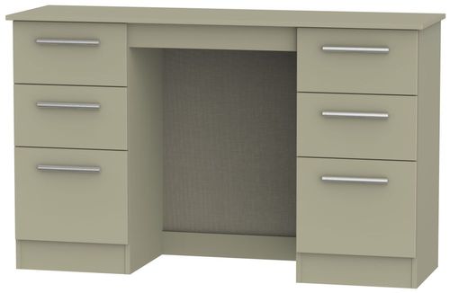 Contrast Mushroom 6 Drawer Double Dressing Table