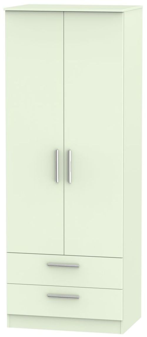 Contrast Cream 2 Door 2 Drawer Wardrobe
