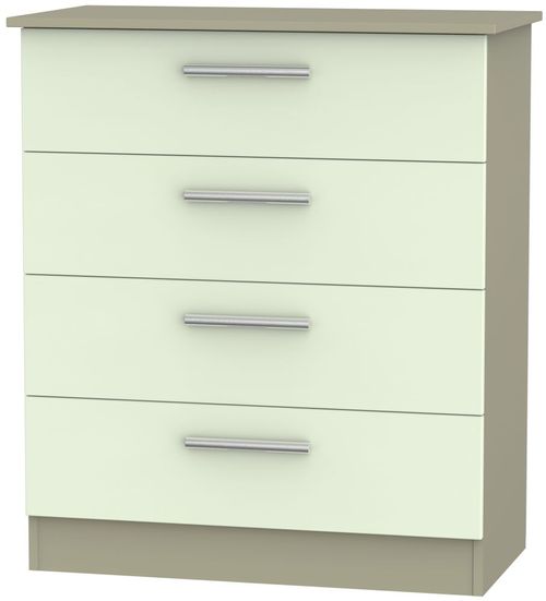 Contrast Cream and Mushroom 4 Drawer Chest