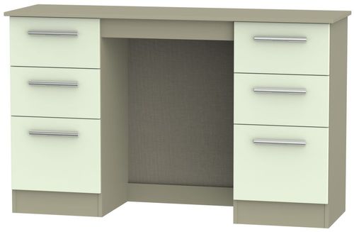 Contrast Cream and Mushroom 6 Drawer Double Dressing Table