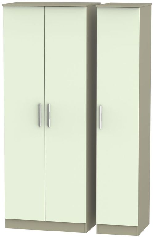 Contrast Cream and Mushroom 3 Door Tall Triple Wardrobe