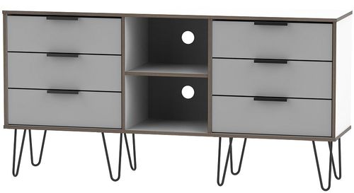Hong Kong Grey and White 150cm TV Unit with Hairpin Legs