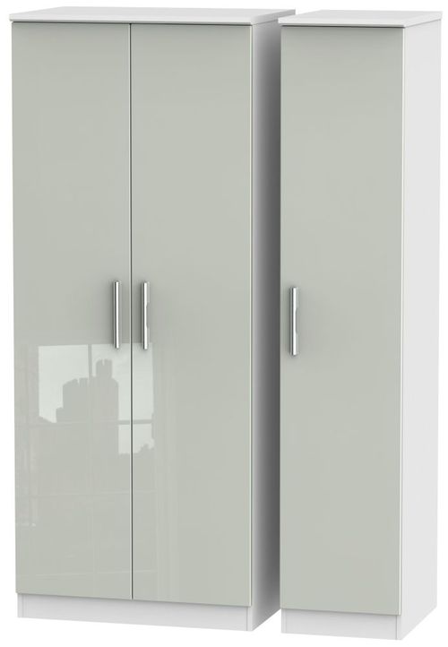 Knightsbridge Cashmere Gloss and White 3 Door Triple Wardrobe