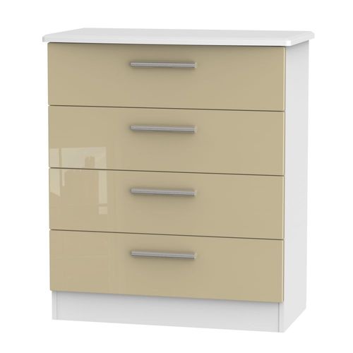 Knightsbridge Mushroom and White 4 Drawer Chest