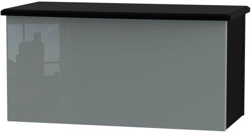Knightsbridge Grey Gloss and Black Blanket Box