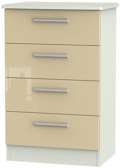 Knightsbridge Mushroom and Cashmere Matt 4 Drawer Midi Chest