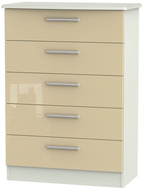 Knightsbridge Mushroom and Cashmere Matt 5 Drawer Chest