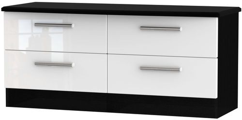 Knightsbridge White Gloss and Black Bed Box