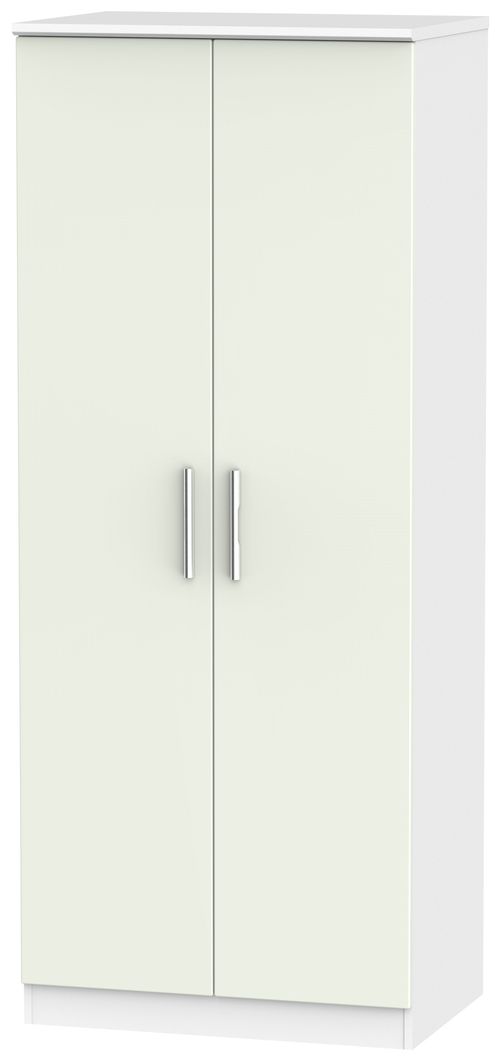 Knightsbridge Cashmere Matt and White 2 Door Plain Wardrobe