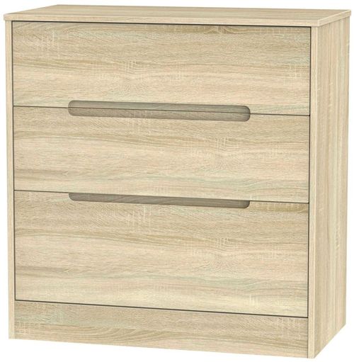 Monaco Oak Effect 3 Drawer Deep Chest