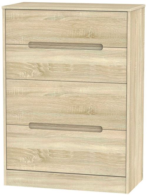 Monaco Oak Effect 4 Drawer Deep Chest