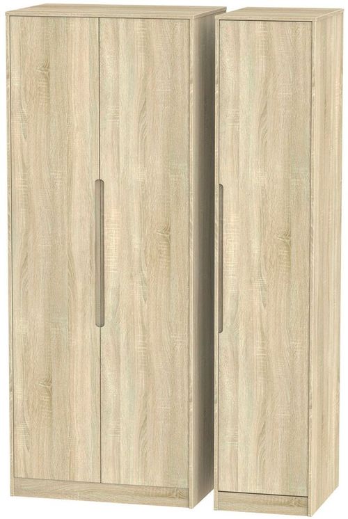 Monaco Oak Effect 3 Door Tall Triple Wardrobe