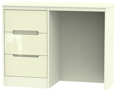 Monaco Cream Gloss 3 Drawer Single Dressing Table