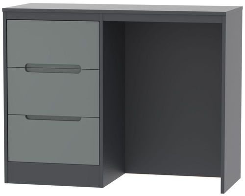 Monaco Grey Gloss and Graphite 3 Drawer Single Dressing Table