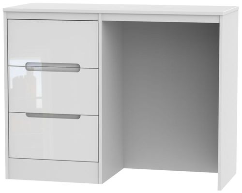 Monaco White Gloss 3 Drawer Single Dressing Table