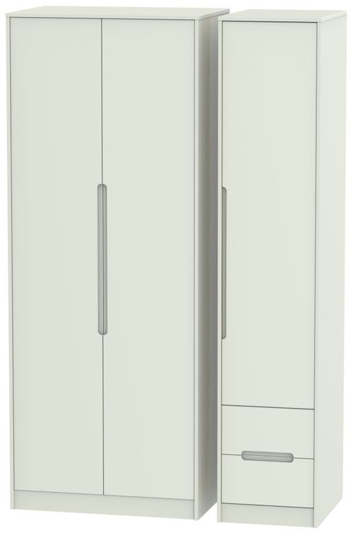 Monaco Cashmere 3 Door Tall Triple Wardrobe - RHF 2 Drawers