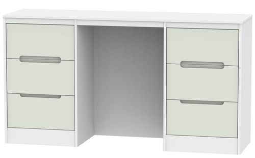 Monaco Cashmere and White 6 Drawer Double Dressing Table