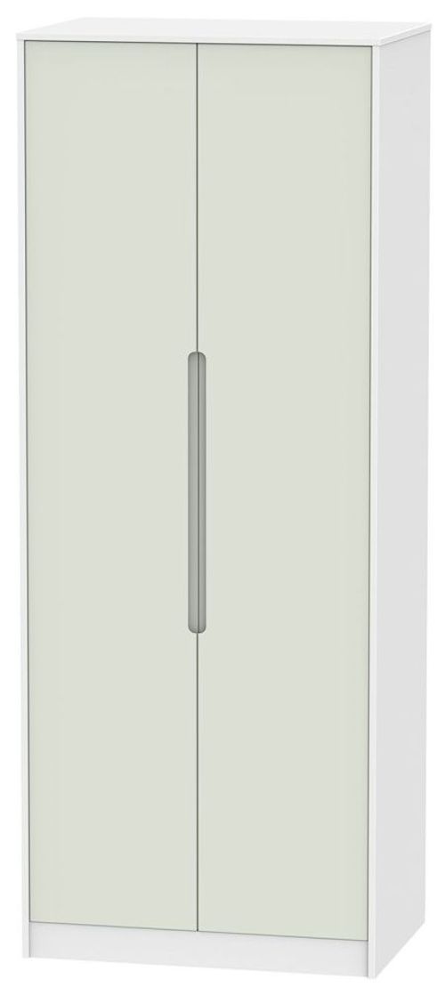 Monaco Cashmere and White 2 Door Plain Tall Wardrobe