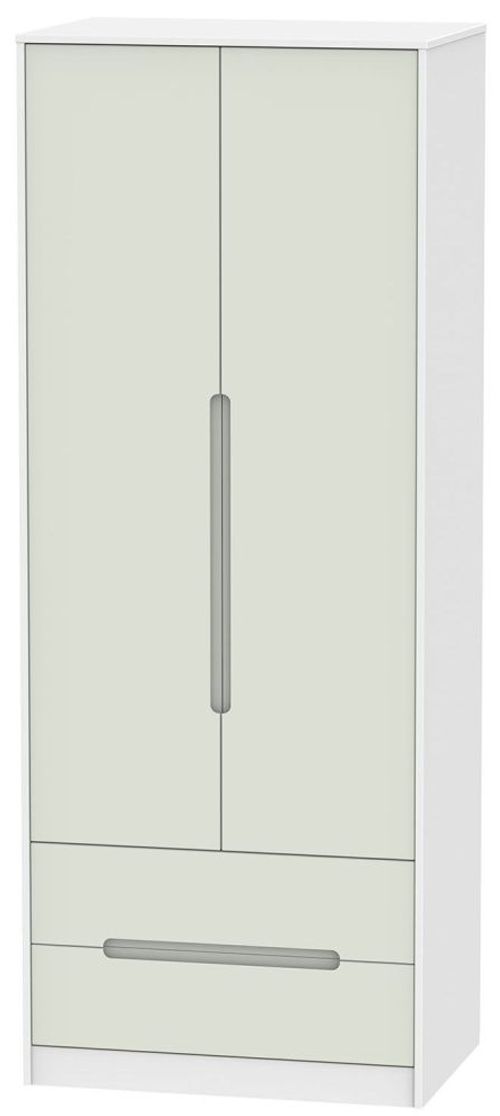 Monaco Cashmere and White 2 Door 2 Drawer Tall Wardrobe