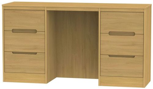 Monaco Modern Oak 6 Drawer Double Dressing Table